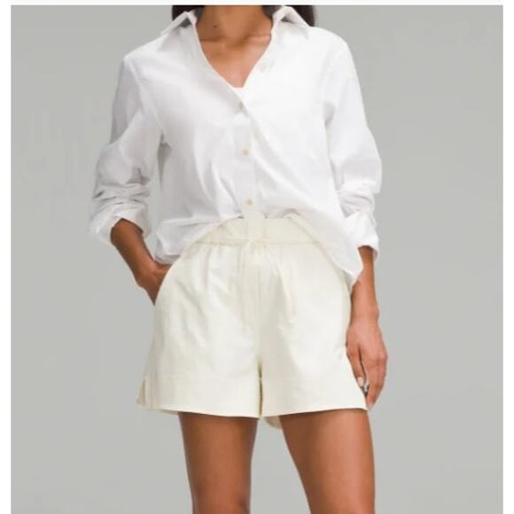 lululemon athletica Pants - Lululemon Cinchable Waist High-Rise Woven Short 3.5"‎ In Bone Large